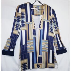 VTG-Tina Barrie 100% Rayon Suit Dress Jacket Blazer Multicolor Long Sleeve Sz 8